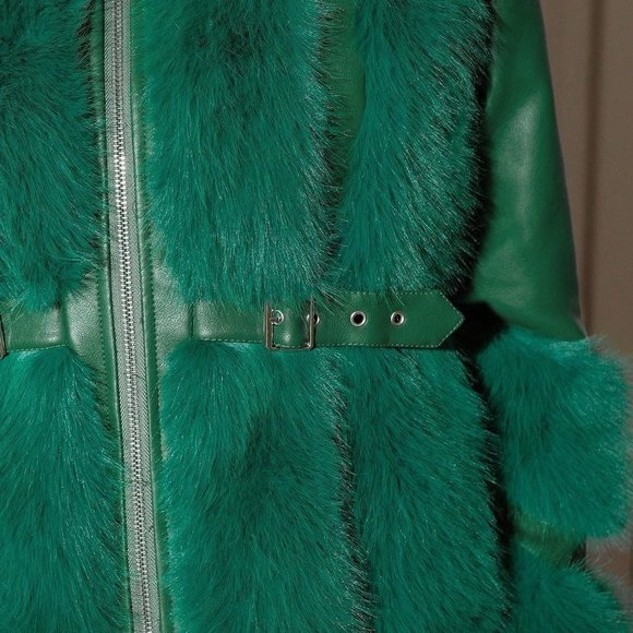 Green Preppy Women's Collar Coat - Picture 4 of 5